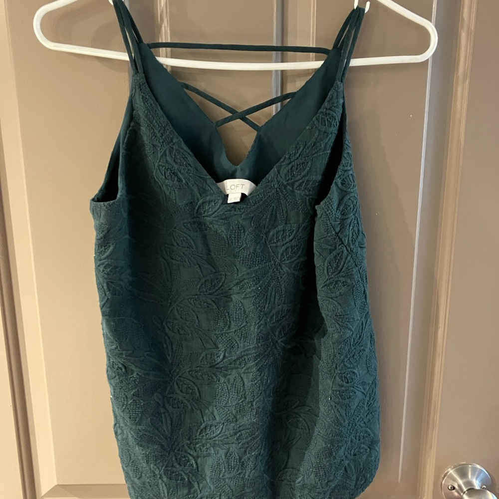 Loft Leaf Print Tank Top Small Petite